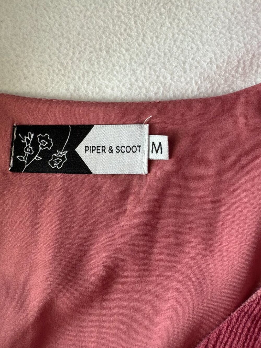 Piper & Scoot Dusty Rose Maxi Dress Medium | Flutter Sleeve Tiered Smocked Dress - Picture 3 of 3